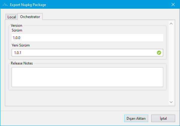 Dışarı Aktarım Orkestra