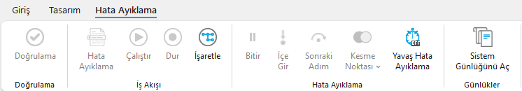 Hata Ayıklama Sekmesi