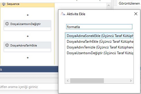 Kütüphaneden Aktivite Ekleme Ekranı